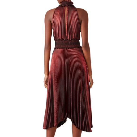 A.L.C. Scarlett Kravitz Dress Midi Metallic EUC Size 0 - Picture 3 of 7